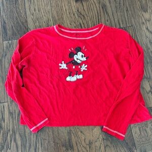 Red Mickey Mouse long sleeve tshirt
